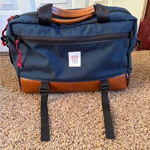 Topo Designs Black and Brown Messenger Bag/Backpack
